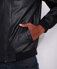 Jaqueta-Bomber-Masculina-Slim-com-Micro-Furos-e-Bolsos-Preta-9783162-Preto_5