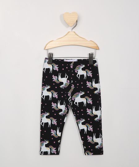Calca-Legging-Infantil-Estampada-de-Unicornios-Preta-9982327-Preto_1