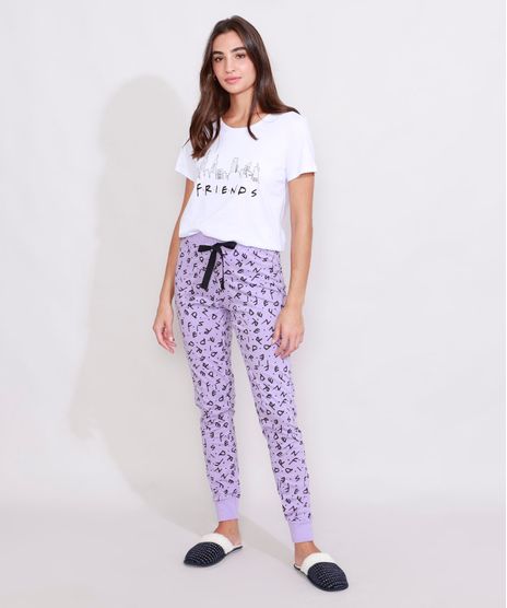 Pijama-Feminino-Manga-Curta-Friends-Branco-9974713-Branco_1