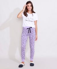Pijama-Feminino-Manga-Curta-Friends-Branco-9974713-Branco_3