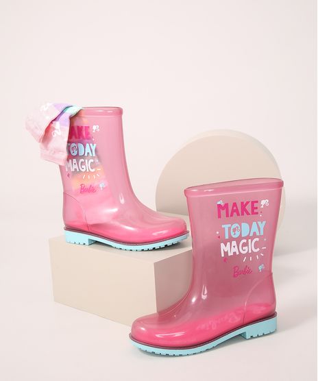 Galocha-Infantil-Grendene-Barbie-Transparente---Meia-Rosa-9986582-Rosa_1