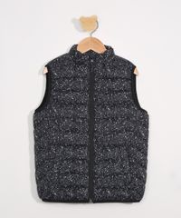 Colete-Puffer-Infantil-Estampado-de-Respingos-Preto-9781951-Preto_1