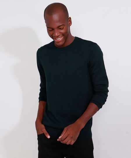 Sueter-de-Trico-Masculino-Gola-Careca-Verde-Escuro-9780961-Verde_Escuro_1