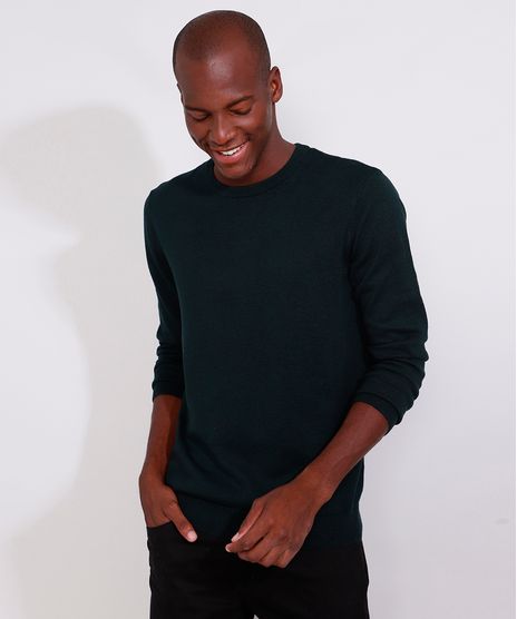 Sueter-de-Trico-Masculino-Gola-Careca-Verde-Escuro-9780961-Verde_Escuro_1