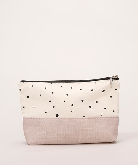 Necessaire-Feminina-Estampada-Poa-com-Recorte-Bege-9972779-Bege_1