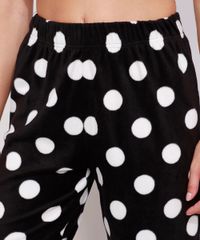Pijama-de-Fleece-Feminino-Manga-Longa-Estampado-de-Poa-Preto-9974704-Preto_5