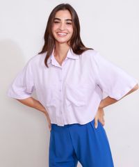 Camisa-de-Crepe-Feminina-Manga-Curta-Ampla-Cropped-com-Bolsos-Lilas-9982703-Lilas_1