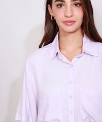 Camisa-de-Crepe-Feminina-Manga-Curta-Ampla-Cropped-com-Bolsos-Lilas-9982703-Lilas_6