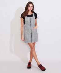 Salopete-Feminina-Estampada-Xadrez-com-Bolsos-e-Ziper-de-Argola-Preta-9971992-Preto_3