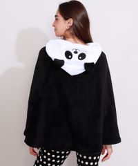 Poncho-de-Fleece-Feminino-Panda-com-Capuz-e-Orelhas-Preto-9974106-Preto_2
