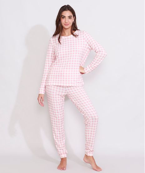 Pijama-Feminino-Manga-Longa-Amplo-Estampado-Xadrez-Vichy-Rosa-9974108-Rosa_1