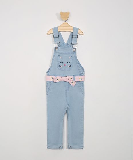 Macacao-Jeans-Infantil-com-Bordado-de-Gatinho-e-Faixa-Azul-Claro-9978682-Azul_Claro_1