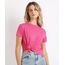 Blusa-Feminina-Basica-com-No-Manga-Curta-Decote-Redondo-Rosa-Escuro-9883921-Rosa_Escuro_1_1