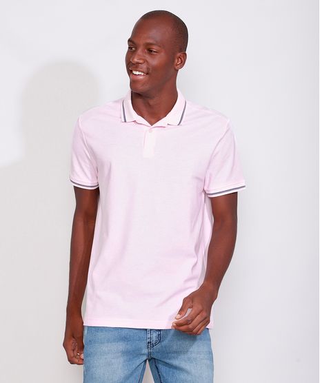 Polo-de-Piquet-Masculina-Basica-Comfort-Manga-Curta-Rosa-Claro-9842591-Rosa_Claro_1