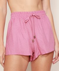Short-Feminino-Cintura-Media-Maquinetado-com-Cordao-Rose-9923969-Rose_1