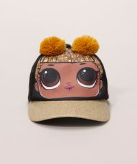 Bone-Infantil-LOL-Surprise-com-Pompons-e-Glitter-Preto-9947996-Preto_1