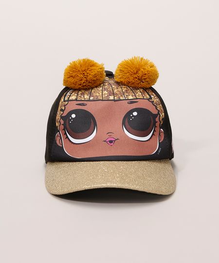 Bone-Infantil-LOL-Surprise-com-Pompons-e-Glitter-Preto-9947996-Preto_1