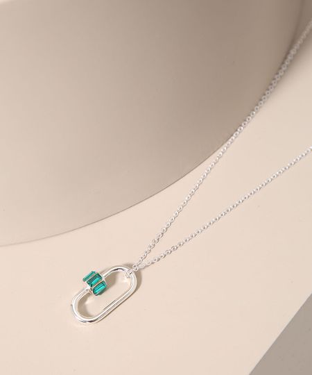 Colar-Feminino-com-Pingente-de-Mosquetao-Prateado-9980632-Prateado_1