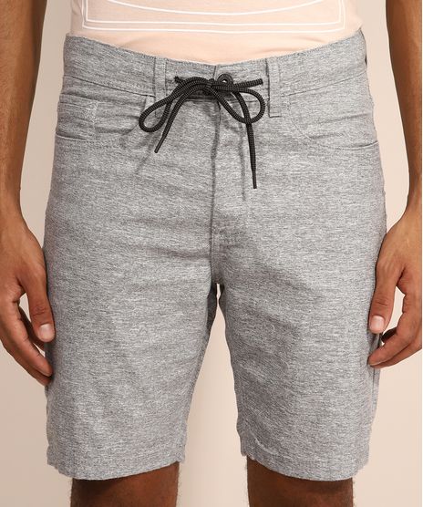 Bermuda-de-Sarja-Masculina-Slim-com-Cordao-Cinza-Mescla-9980471-Cinza_Mescla_1