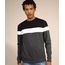 Blusa-de-Moletom-Masculina-com-Recortes-Gola-Careca-Cinza-Mescla-Escuro-9799381-Cinza_Mescla_Escuro_1