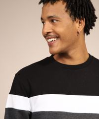 Blusa-de-Moletom-Masculina-com-Recortes-Gola-Careca-Cinza-Mescla-Escuro-9799381-Cinza_Mescla_Escuro_5