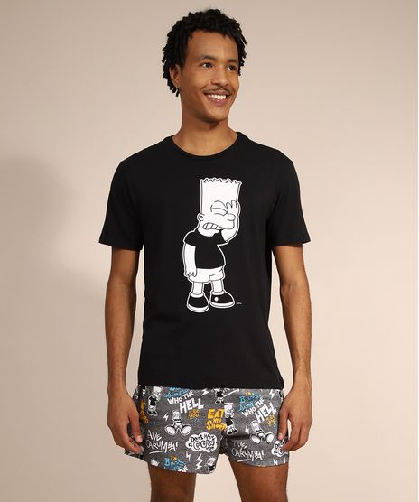 Pijama-Masculino-Bart-Simpson-Manga-Curta-Preto-9980534-Preto_1