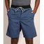 Bermuda-Masculina-de-Sarja-Reta-Texturizada-com-Cos-Contrastante-e-Cordao-Azul-9980150-Azul_1