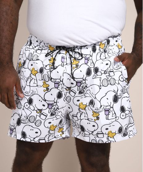 Short-Masculino-Plus-Size-Relaxed-Estampado-Snoopy-com-Cordao-e-Bolsos-Branco-9975292-Branco_1
