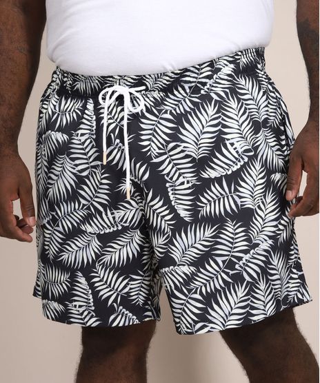 Short-Masculino-Plus-Size-Relaxed-Estampado-de-Folhagem-com-Cordao-e-Bolsos-Azul-Marinho-9982532-Azul_Marinho_1