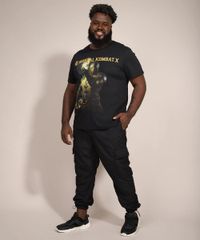 Calca-de-Nylon-Masculina-Plus-Size-Jogger-Cargo-com-Cinto-Preta-9983008-Preto_3