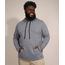 Bata-Masculina-Plus-Size-com-Capuz-e-Bolso-Canguru-Manga-Longa-Cinza-Mescla-Escuro-9983477-Cinza_Mescla_Escuro_1