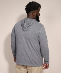 Bata-Masculina-Plus-Size-com-Capuz-e-Bolso-Canguru-Manga-Longa-Cinza-Mescla-Escuro-9983477-Cinza_Mescla_Escuro_2