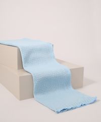 Manta Infantil de Tricô Azul Claro Pimpolho