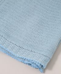 Manta Infantil de Tricô Azul Claro Pimpolho