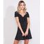 Vestido-Feminino-Curto-Estampado-Poa-Manga-Bufante-Decote-Coracao-com-No-Preto-9982540-Preto_1