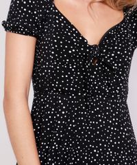 Vestido-Feminino-Curto-Estampado-Poa-Manga-Bufante-Decote-Coracao-com-No-Preto-9982540-Preto_4