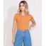 Blusa-Feminina-Basica-com-Botoes-Manga-Curta-Decote-Redondo-Mostarda-9717261-Mostarda_1