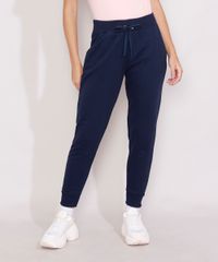 Calça de Moletom Feminina Azul Marinho