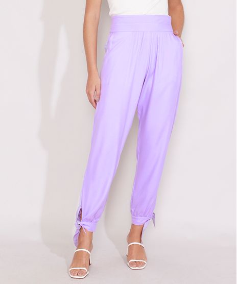 Calca-Feminina-Carrot-Cintura-Alta-com-No-Lilas-9976901-Lilas_1