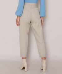 Calca-de-Sarja-Feminina-Clochard-Baggy-Cintura-Super-Alta-com-Cinto-Cinza-Claro-9988921-Cinza_Claro_2