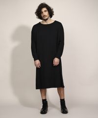 Vestido-Unissex-Midi-Manga-Longa-Preto-9994450-Preto_3
