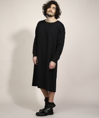 Vestido-Unissex-Midi-Manga-Longa-Preto-9994450-Preto_9