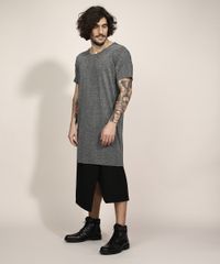 Vestido-Unissex-Curto-com-Lurex-Manga-Curta-Cinza-Mescla-Escuro-9994452-Cinza_Mescla_Escuro_3