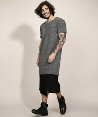 Vestido-Unissex-Curto-com-Lurex-Manga-Curta-Cinza-Mescla-Escuro-9994452-Cinza_Mescla_Escuro_4