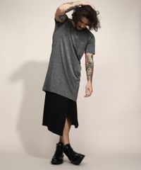 Vestido-Unissex-Curto-com-Lurex-Manga-Curta-Cinza-Mescla-Escuro-9994452-Cinza_Mescla_Escuro_5