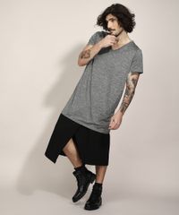 Vestido-Unissex-Curto-Manga-Curta-Cinza-Mescla-Escuro-9994453-Cinza_Mescla_Escuro_9