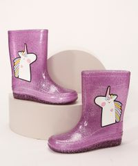 Galocha-Infantil-Cano-Medio-Unicornios-com-Glitter-Rosa-9987715-Rosa_1