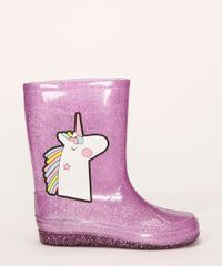 Galocha-Infantil-Cano-Medio-Unicornios-com-Glitter-Rosa-9987715-Rosa_2