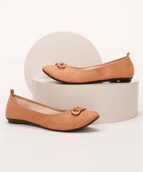 Sapatilha-de-Camurca-Feminina-Bico-Redondo-com-Corrente-Moleca-Caramelo-9986669-Caramelo_1
