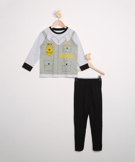 Pijama-Infantil-Manga-Longa-Policial-Cinza-Mescla-9978435-Cinza_Mescla_1